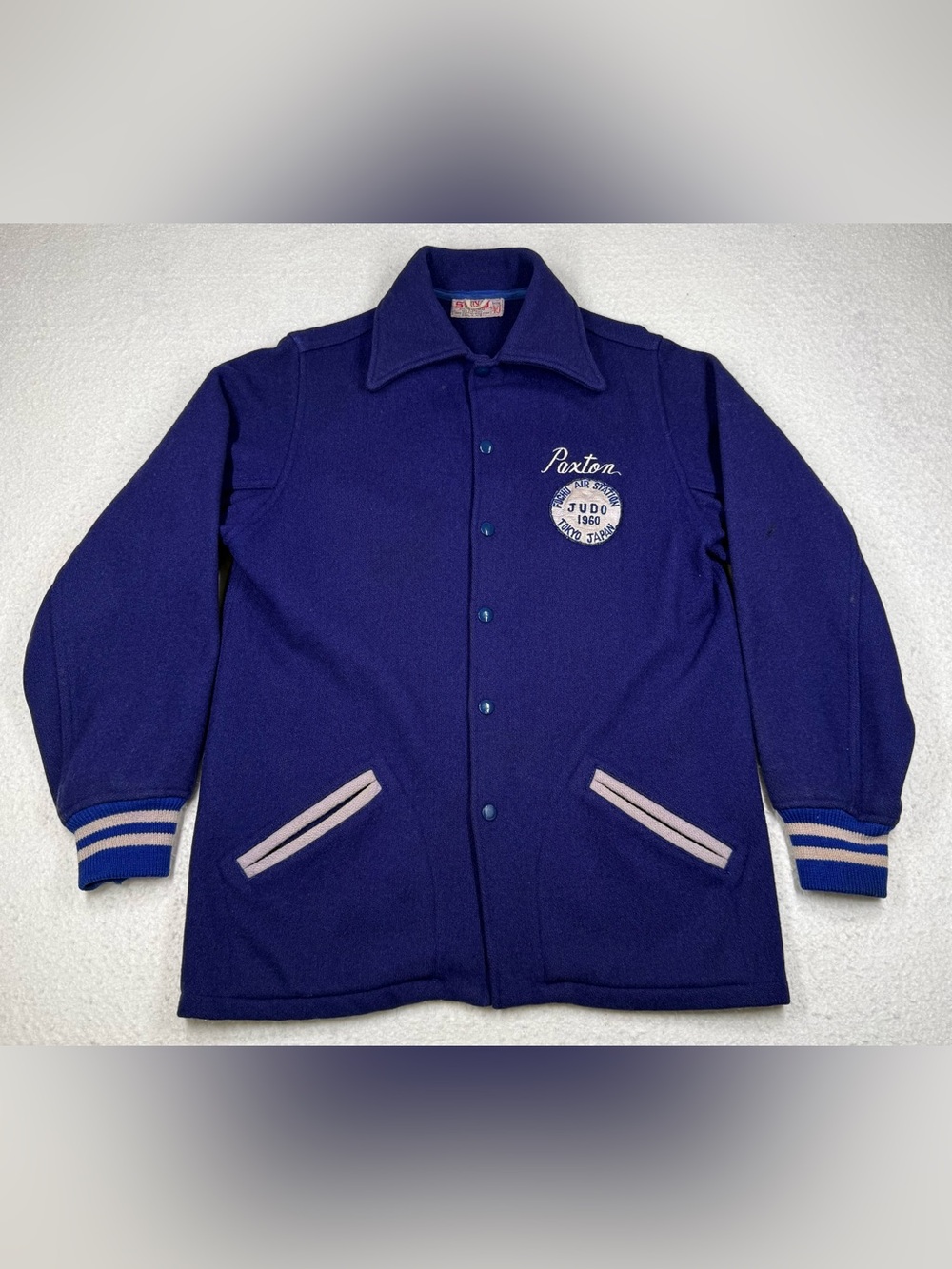 Vintage 1960 Sand Knit Fuchu Air Station Judo Varsity Jacket Size 40